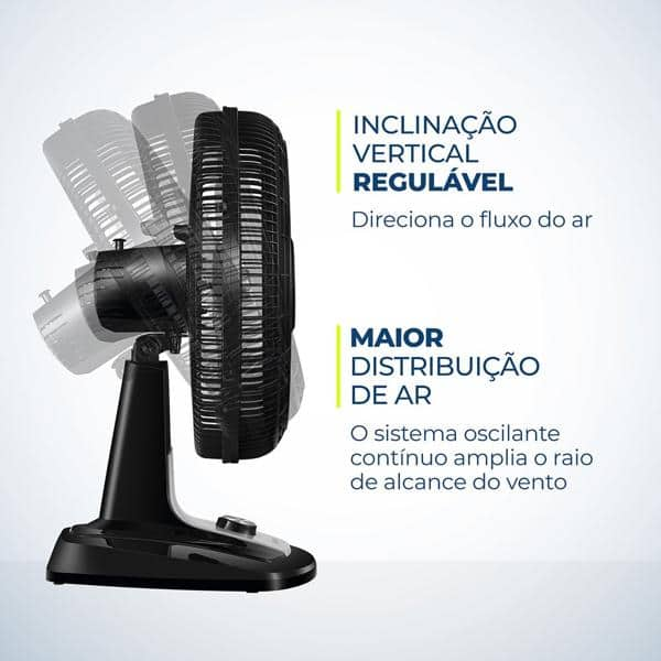 Ventilador oscilante de mesa, 40cm, 110v, 8 Pás, VTX40-8P, Mondial - CX 1 UN