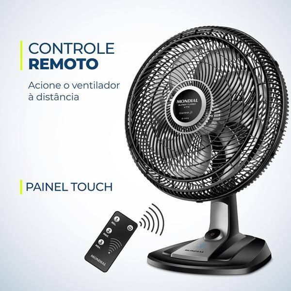 Ventilador oscilante de mesa, 40cm, 110v, 8 Pás, VTX40-8PCR, Mondial - CX 1 UN