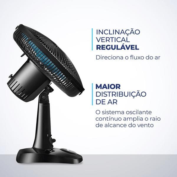 Ventilador de mesa, 6 pás, 30cm, 60w, 127v, Preto, VSP-30-AP, Mondial - CX 1 UN