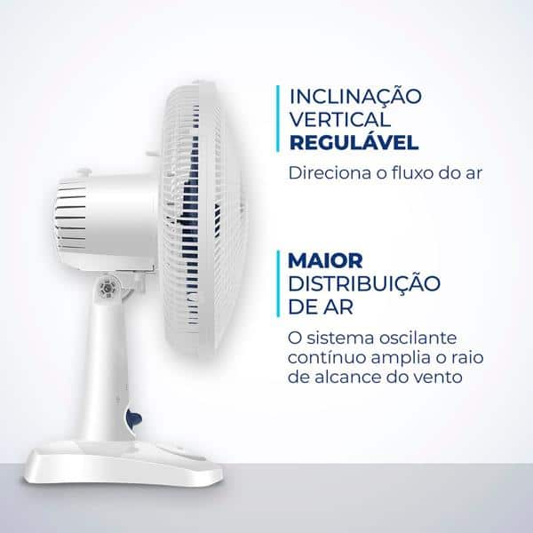 Ventilador de mesa turbo, 6 pás, 30cm, 60w, 220v, Branco, VSP-30-W, Mondial - CX 1 UN