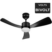 Ventilador de Teto Silence Air, Motor 30W, 3 Pás, 6 Velocidades, Led 18W, Preto, Elgin - CX 1 UN