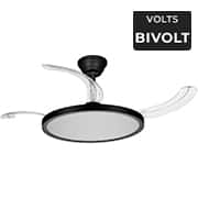 Ventilador de Teto Retrátil Silence Air, Motor 30W, 4 Pás, 6 Velocidades, Led 36W, Preto, Elgin - CX 1 UN