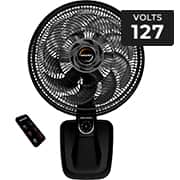 Ventilador de parede 40cm, Smart Control com controle remoto, Preto, 12 pás, 127v, B94401731, Mallory - CX 1 UN