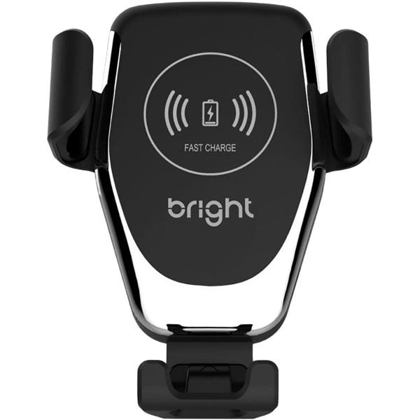 Carregador veicular por indução e suporte para celular, Preto, CG004, Bright - CX 1 UN