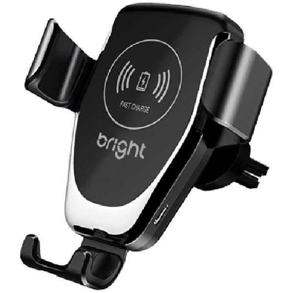 Carregador veicular por indução e suporte para celular, Preto, CG004, Bright - CX 1 UN