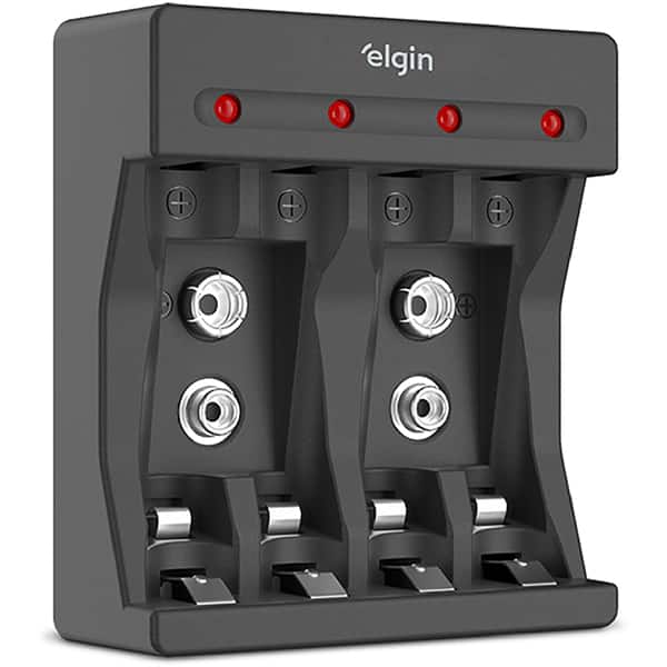 Carregador para pilha recarregável, compatível com pilhas  AA/AAA, 46RSCUSB00NP, Elgin - BT 1 UN
