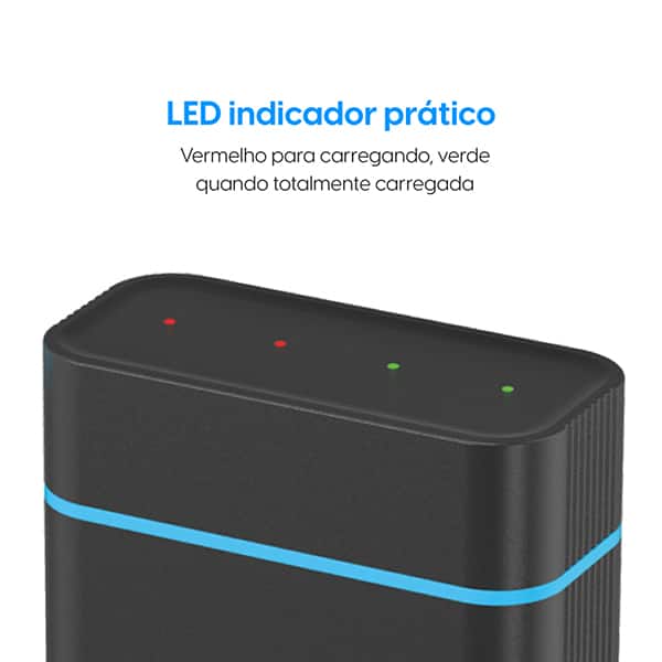 Carregador de Pilhas Tipo C - Compatível com AA Normal e AAA Palito Recarregáveis - Inclui 2 pilhas AA 1.500mAh e 2 pilhas AAA 700mAh - Elgin - BT 1 UN Carregador de Pilhas Tipo C - Compatível com AA Normal e AAA Palito Recarregáveis - Inclui 2 pilhas AA 1.500mAh e 2 pilhas AAA 700mAh - Elgin - BT 1 UN