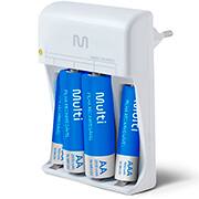 Carregador p/pilha recarreg. AA/AAA c/4 pilhas CB045 Multilaser BT 1 UN Carregador p/pilha recarreg. AA/AAA c/4 pilhas CB045 Multilaser BT 1 UN