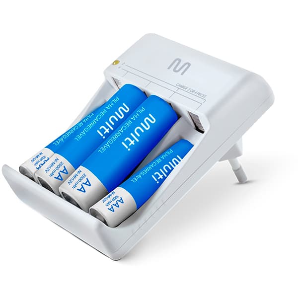 Carregador p/pilha recarreg. AA/AAA c/4 pilhas CB045 Multilaser BT 1 UN Carregador p/pilha recarreg. AA/AAA c/4 pilhas CB045 Multilaser BT 1 UN