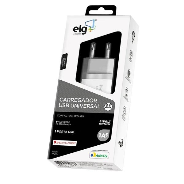 Carregador de tomada c/1 saída USB bivolt WC1A Elg BT 1 UN