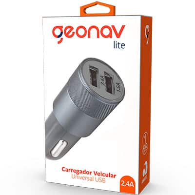 Carregador veicular c/2 portas USB ES24CHI Geonav PT 1 UN