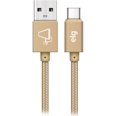 Cabo USB para Tipo-C, 2m, Dourado, TC20BG, Elg - BT 1 UN