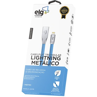 Cabo USB para lightning, 1m, Azul, L810PB, Elg - BT 1 UN