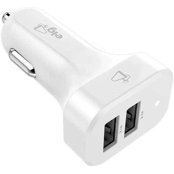 Carregador veicular universal, 2 saídas USB, Branco, CC2S, ELG - BT 1 UN