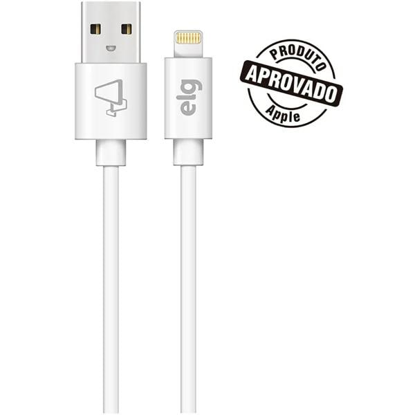 Cabo USB para lightning, certificado Apple, 1.8m, Branco, C818 Elg - PT 1 UN