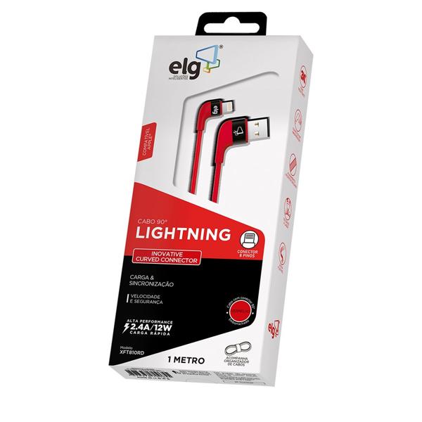 Cabo USB para lightning, 1m, vermelho, XFT810RD, Elg - CX 1 UN