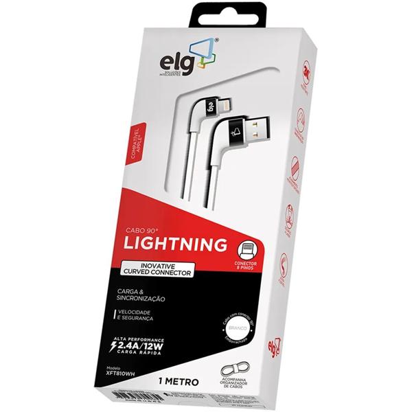 Cabo USB para lightning, 1m, Branco, CNV810GY, Elg - CX 1 UN