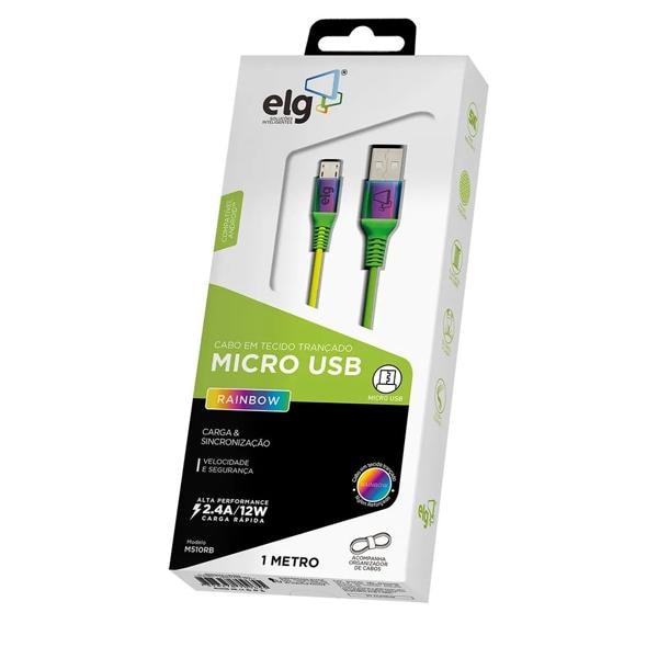 Cabo USB para micro USB, 1m, Colorido, M510RB, Elg - PT 1 UN