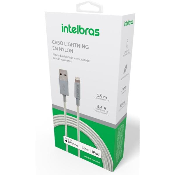 Cabo USB para lightning, 1,5m, Branco, EUAL15NB, Intelbras - 1 UN