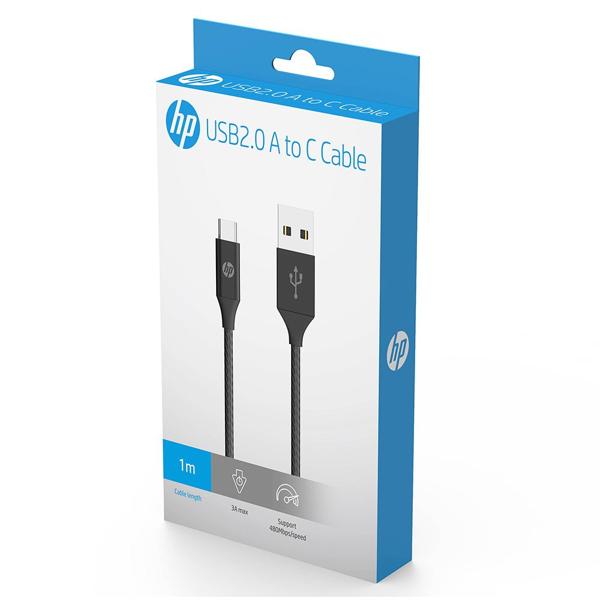 Cabo USB para Tipo-C, 1m, Preto, TC102 9YF23AA, HP - CX 1 UN