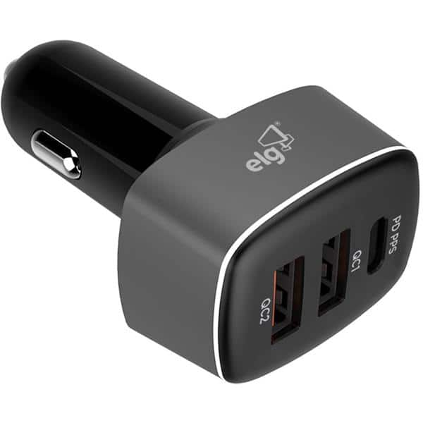 Carregador veicular 56w, 1 USB-C / 2 USB-A, Preto, CC3SPPS, Elg - CX 1 UN