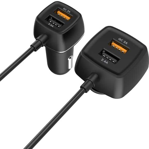 Carregador veicular 60w, 4 USB-A, Preto, CC4SQC, Elg - CX 1 UN