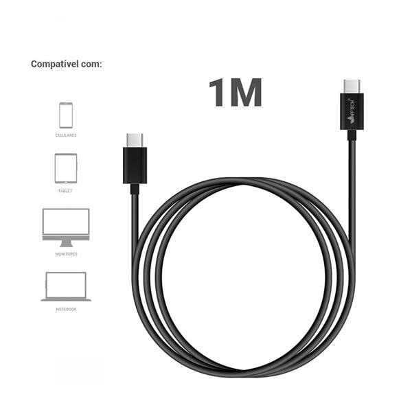 Cabo USB C para Tipo-C, 1m, Preto, App-tech - PT 1 UN