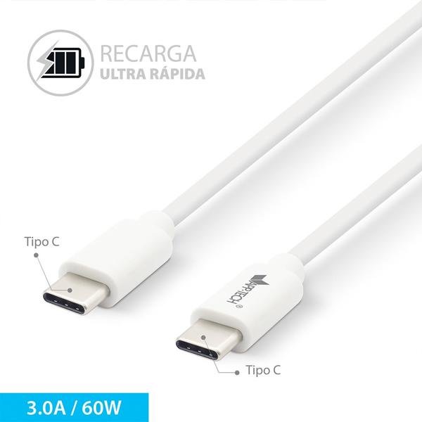Cabo USB C para Tipo-C, 1,5m, Branco, App-tech - PT 1 UN