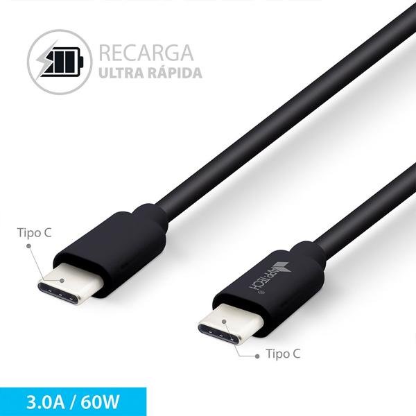 Cabo USB C para Tipo-C, 1,5m, Preto, App-tech - PT 1 UN