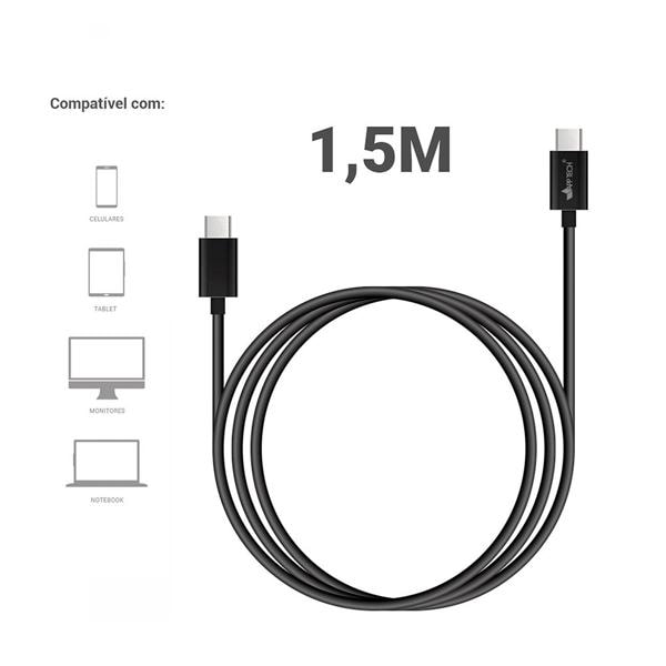 Cabo USB C para Tipo-C, 1,5m, Preto, App-tech - PT 1 UN