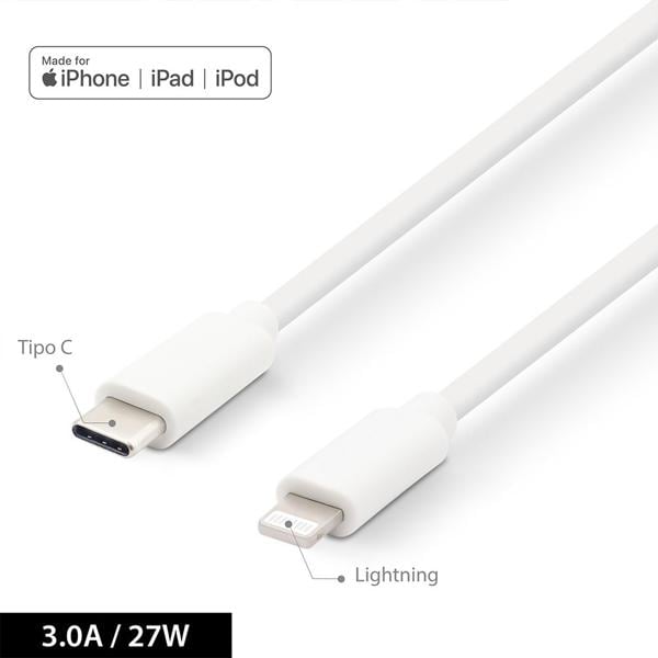 Cabo USB C para Lightning, Certificado Apple, 1m, Branco, App-tech - PT 1 UN