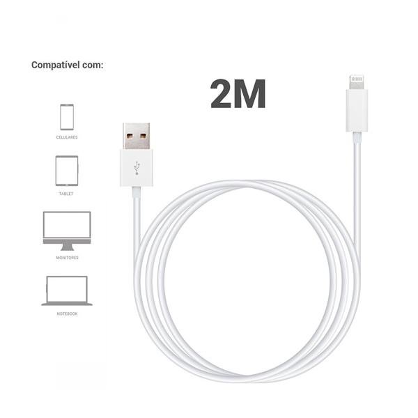 Cabo USB para Lightning, Certificado Apple, 2m, Branco, App-tech - PT 1 UN