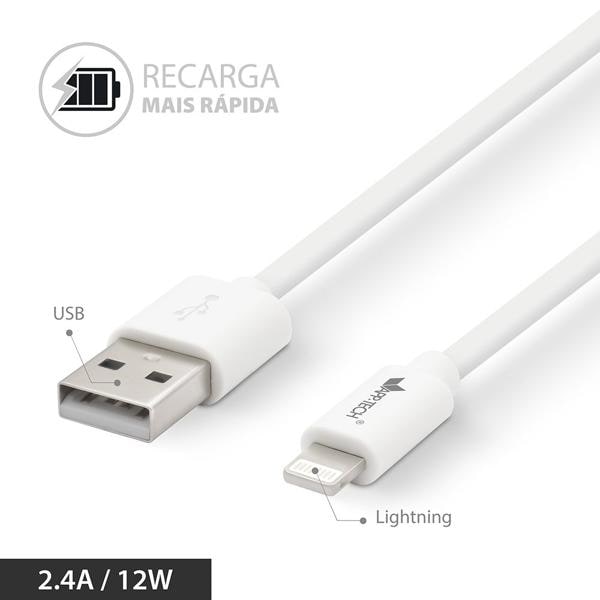 Cabo USB para Lightning, 3m, Branco, App-tech - PT 1 UN