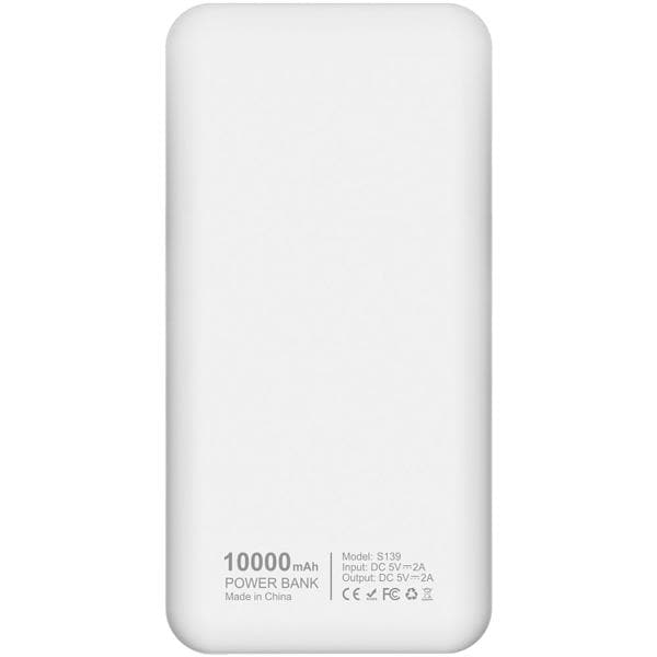 Carregador portátil Power Bank USB 10.000mAh Branco S139 Wesdar - CX 1 UN