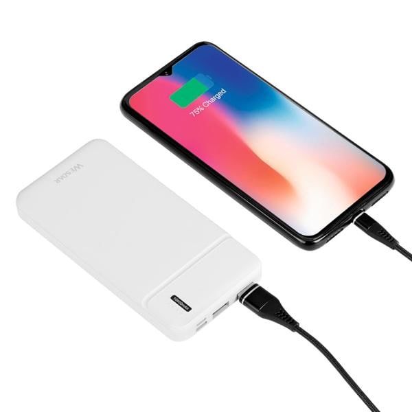 Carregador portátil Power Bank USB 10.000mAh Branco S139 Wesdar - CX 1 UN