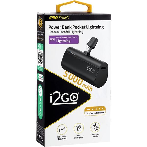 Carregador portátil Power Bank Lightning 5.000mAh PROBAT020 I2Go - CX 1 UN