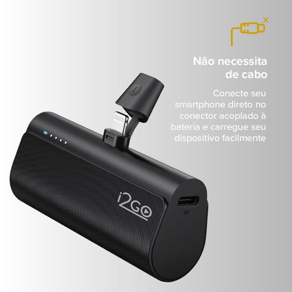 Carregador portátil Power Bank Lightning 5.000mAh PROBAT020 I2Go - CX 1 UN