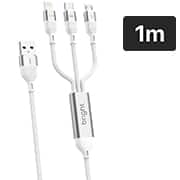 Cabo USB 3 em 1, Lightning / Tipo-c / Micro usb em alumínio, 1 metro, CB005, Bright - CX 1 UN