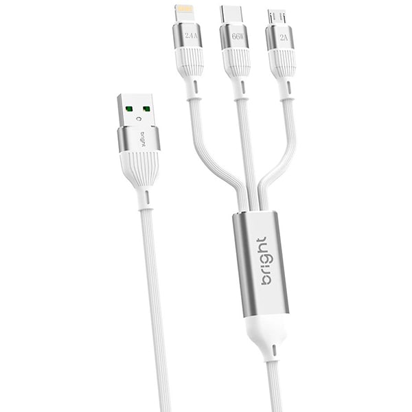 Cabo USB 3 em 1, Lightning / Tipo-c / Micro usb em alumínio, 1 metro, CB005, Bright - CX 1 UN