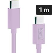 Cabo USB C para Tipo-C, 1m, Lilás, 2Plug - CX 1 UN