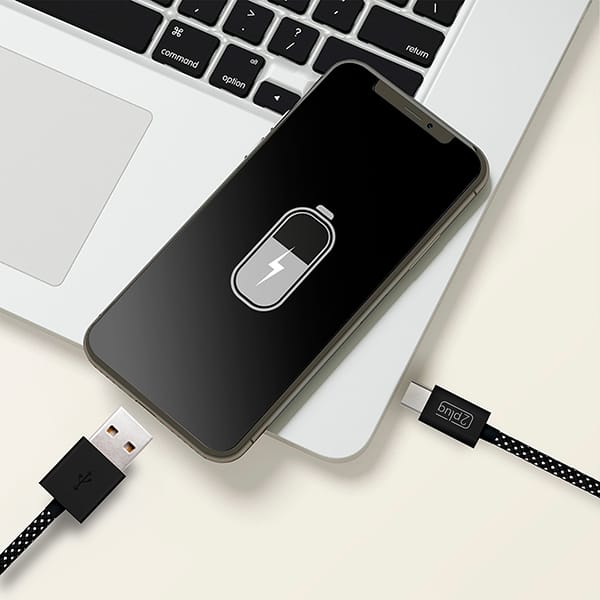 Cabo USB para Tipo-C em Nylon, 1m, Preto e Cinza, 2Plug - CX 1 UN