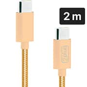 Cabo USB C para Tipo-C em Nylon, 2m, Dourado, 2Plug - CX 1 UN Cabo USB C para Tipo-C em Nylon, 2m, Dourado, 2Plug - CX 1 UN