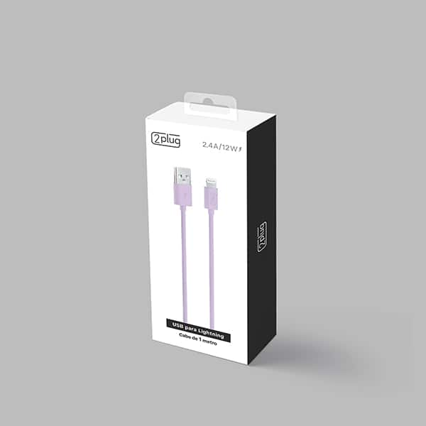 Cabo USB para lightning, 1m, Lilás, 2Plug - CX 1 UN