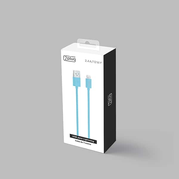 Cabo USB para lightning, 1m, Azul, 2Plug - CX 1 UN