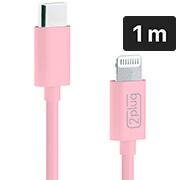 Cabo USB C para lightning, 1m, Rosa, 2Plug - CX 1 UN
