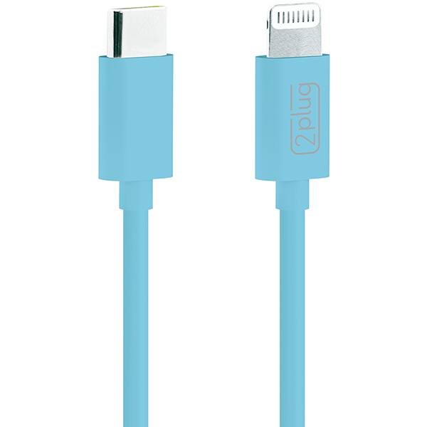 Cabo USB C para lightning, 1m, Azul, 2Plug - CX 1 UN