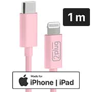 Cabo USB C para lightning, certificado Apple, 1m, Rosa, 2Plug - CX 1 UN