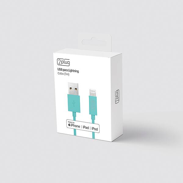 Cabo USB para lightning, certificado Apple, 1m, Azul, 2Plug - CX 1 UN