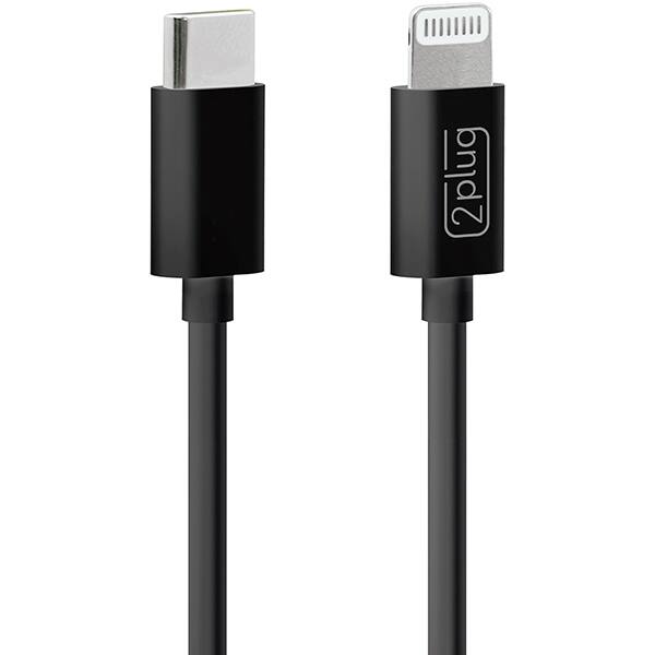 Cabo USB C para lightning, 1m, Preto, 2Plug - CX 1 UN