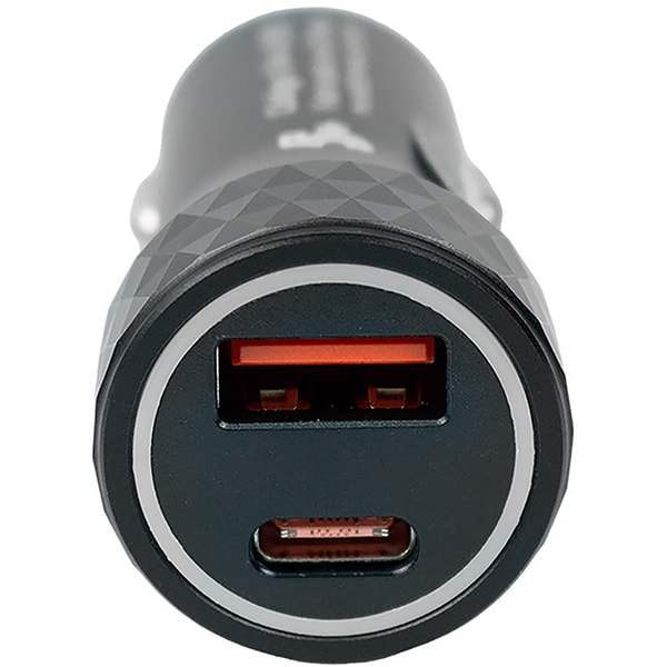 Carregador veicular com 2 portas, USB-C e USB-A, 044-0019, 5+ - CX 1 UN